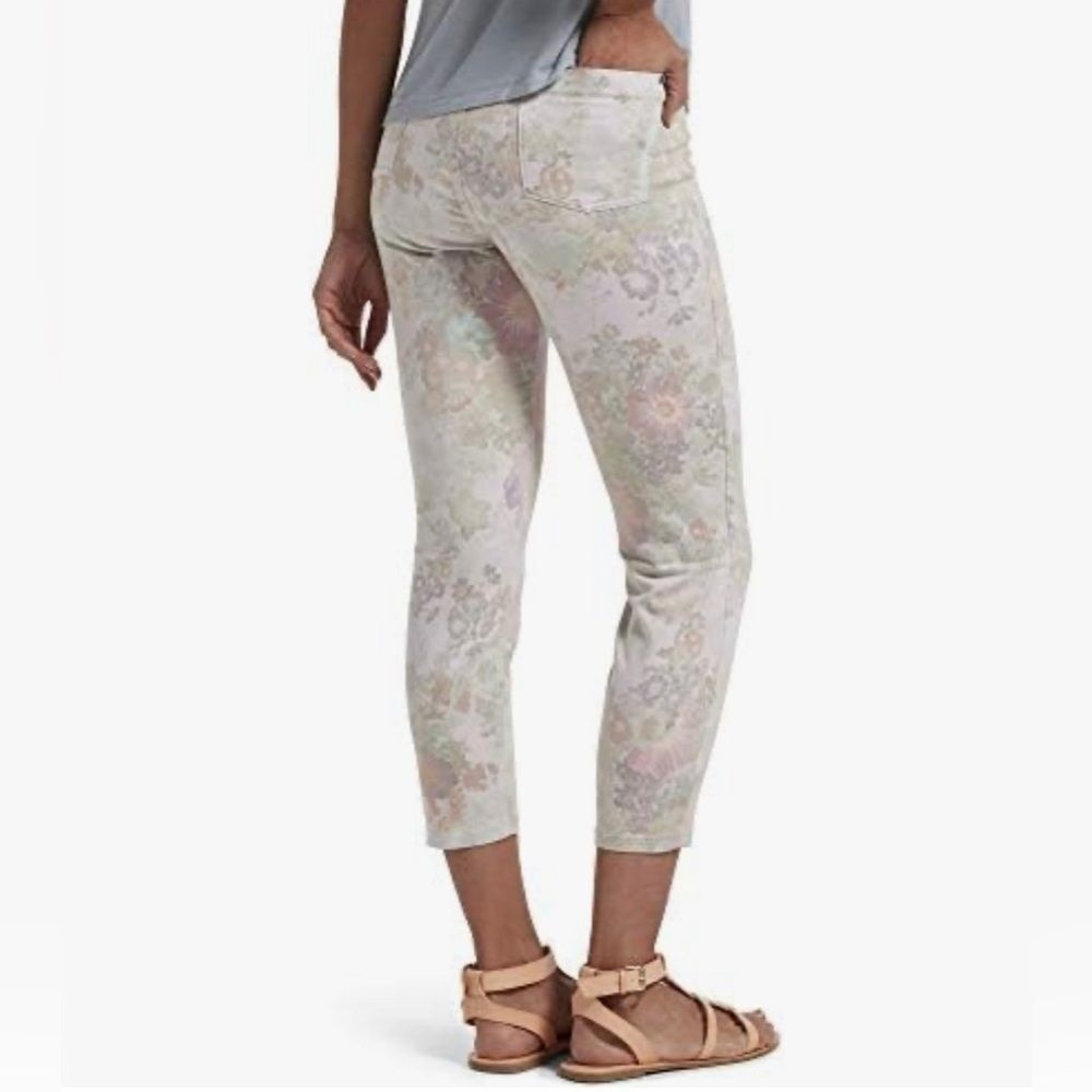 Women's Floral-Print Ultra Soft Denim High-Waist Capri Leggings Size Small - Picture 2 of 8